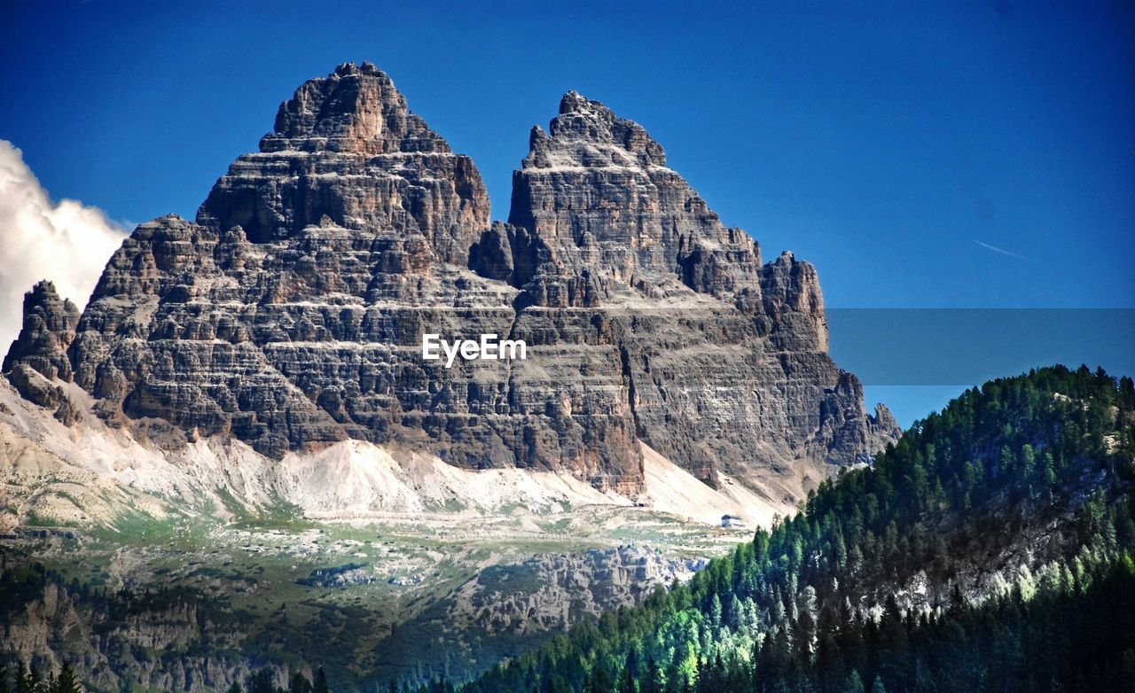 Panoramic view of rocky mountains against sky