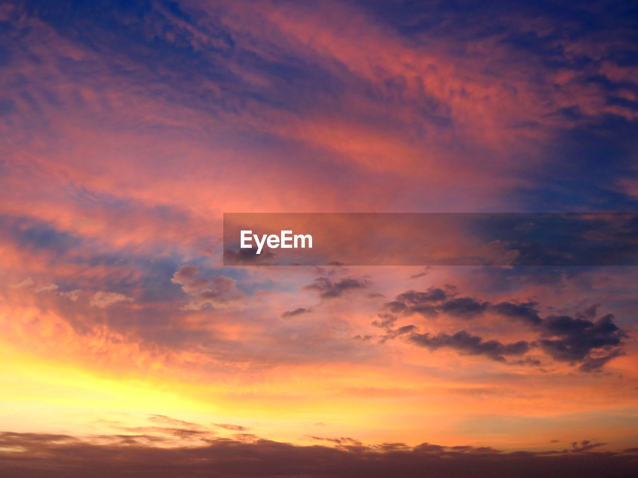 Low angle view of dramatic sky during sunset