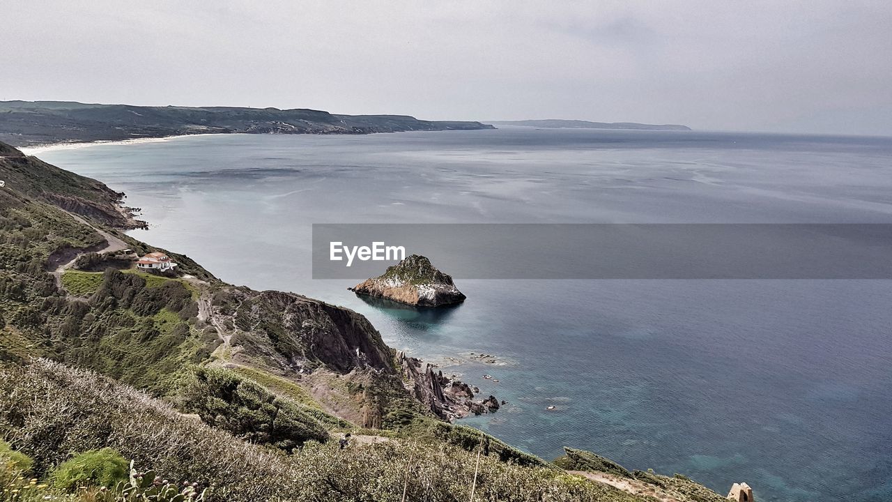 High angle view of sea against sky