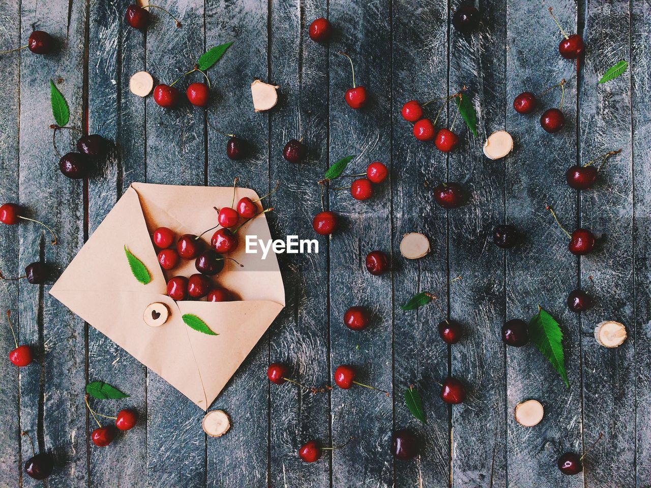 Directly above shot of berry fruit on table