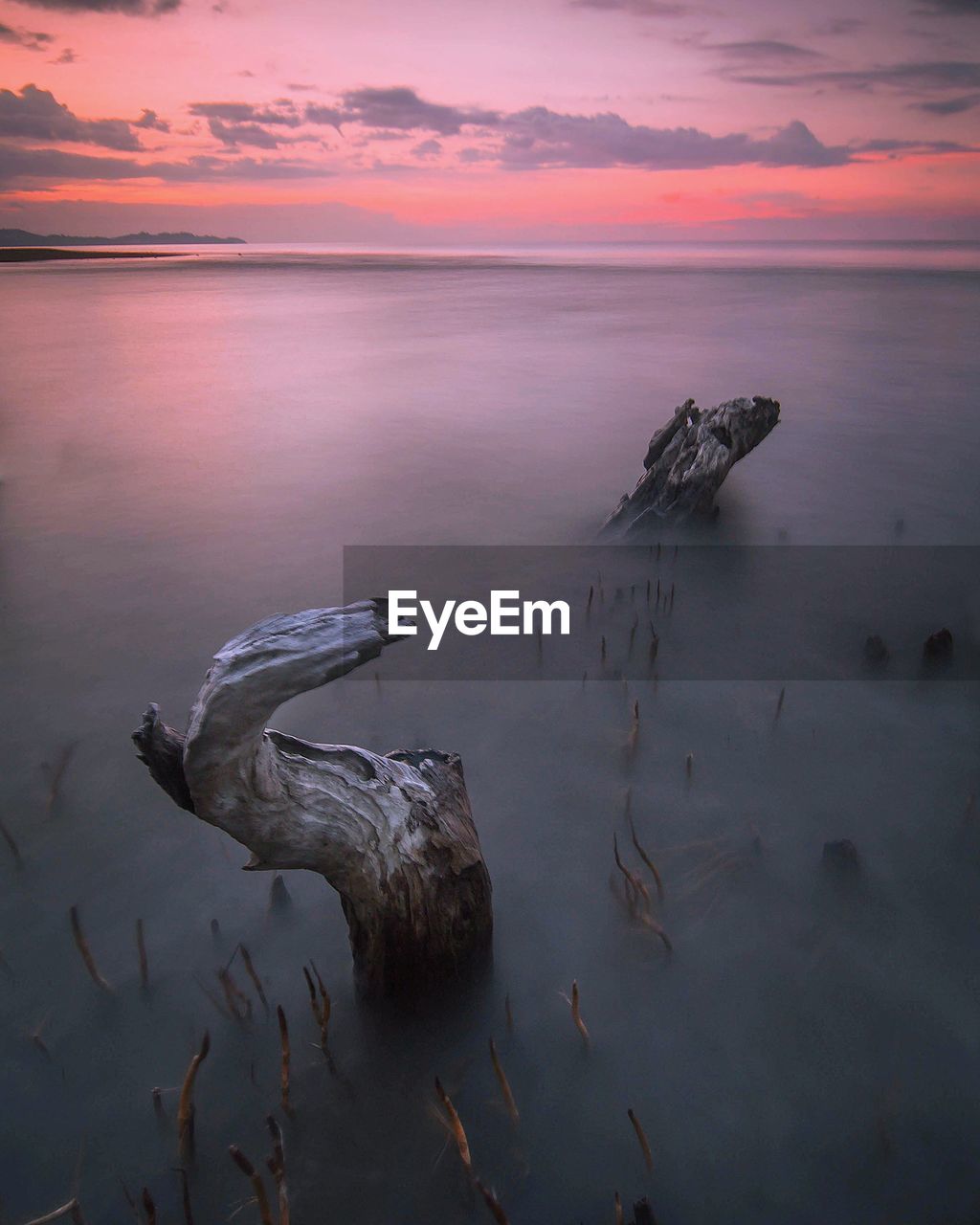 Scenic view of sea during sunset