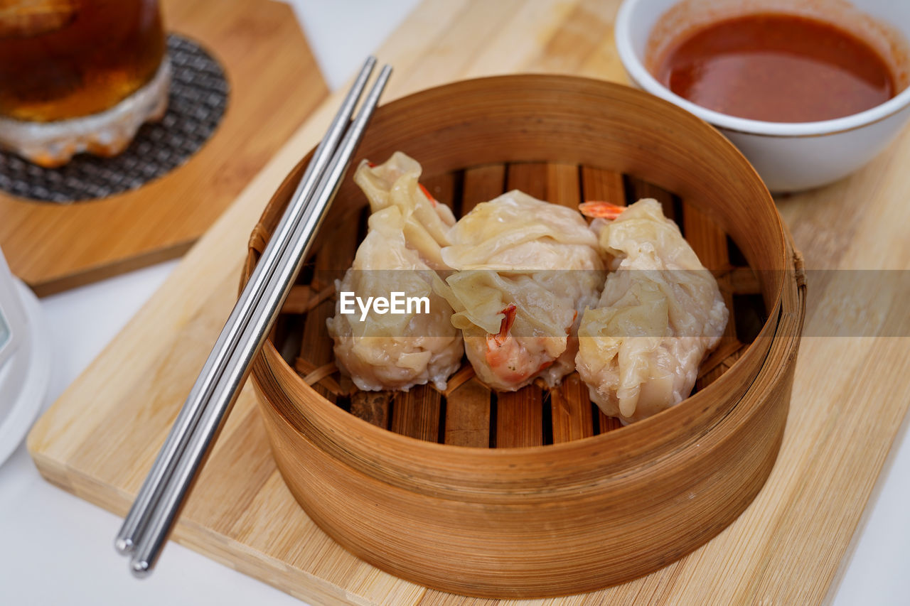 Dim sum chinese traditional food on the table