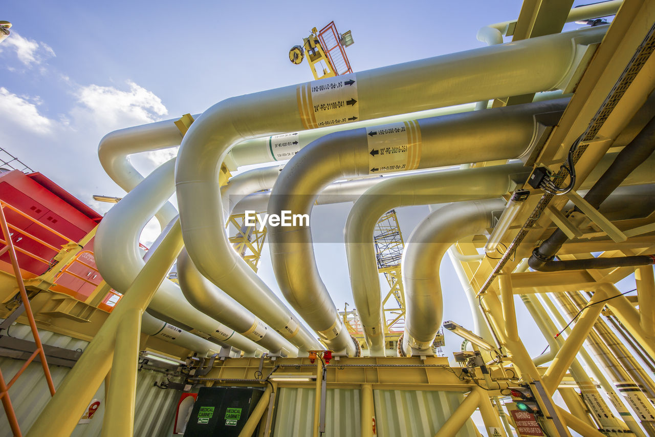 Pipes onboard offshore production platform