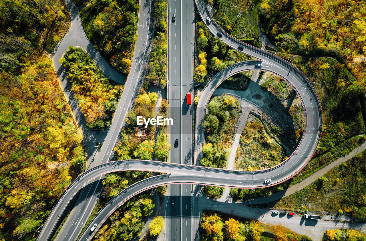 Aerial view of highway