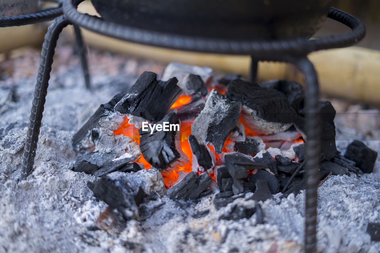 CLOSE-UP OF FIREWOOD BURNING IN FIRE