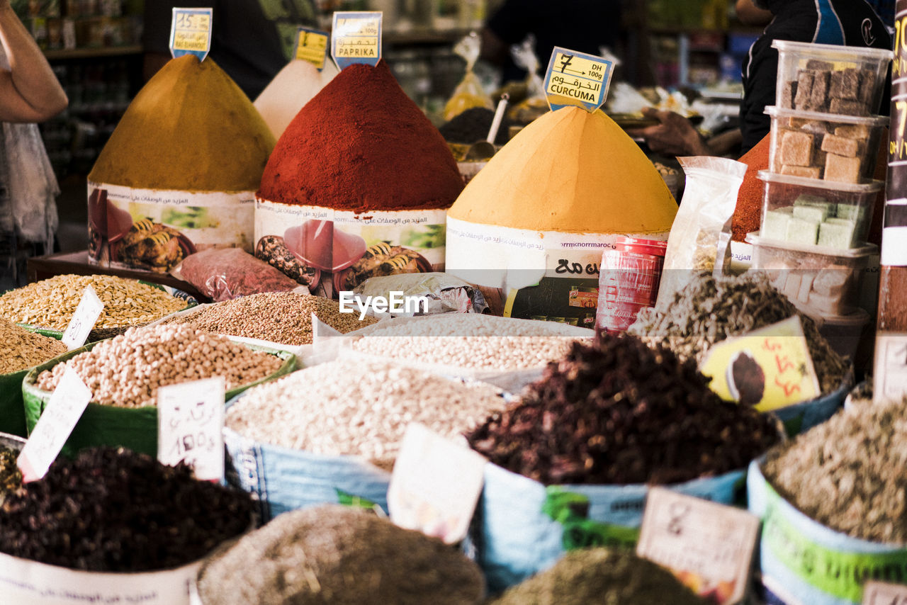 VARIETY OF FOOD FOR SALE AT MARKET