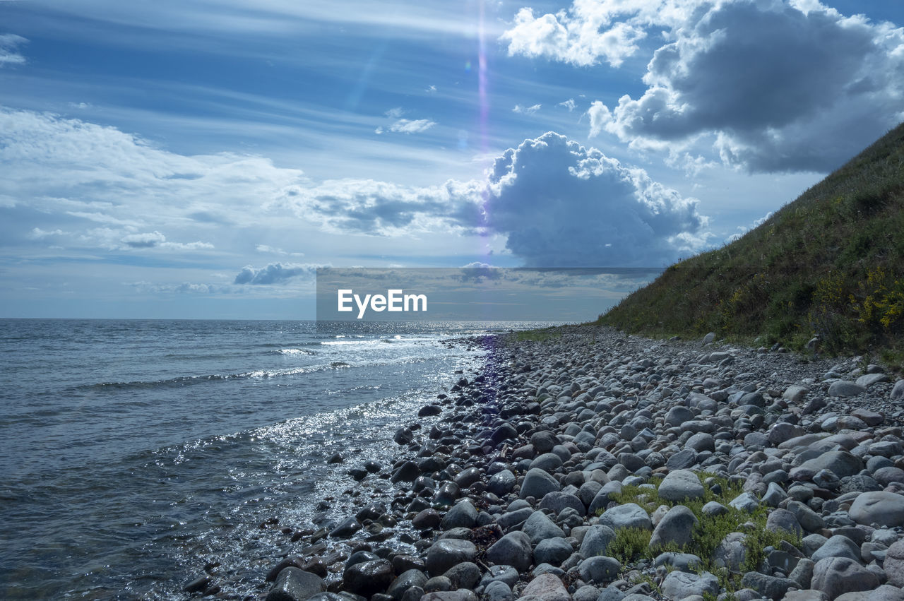 scenic view of beach against sky