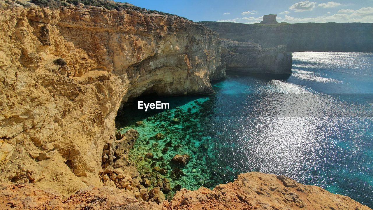 Rock formations in sea