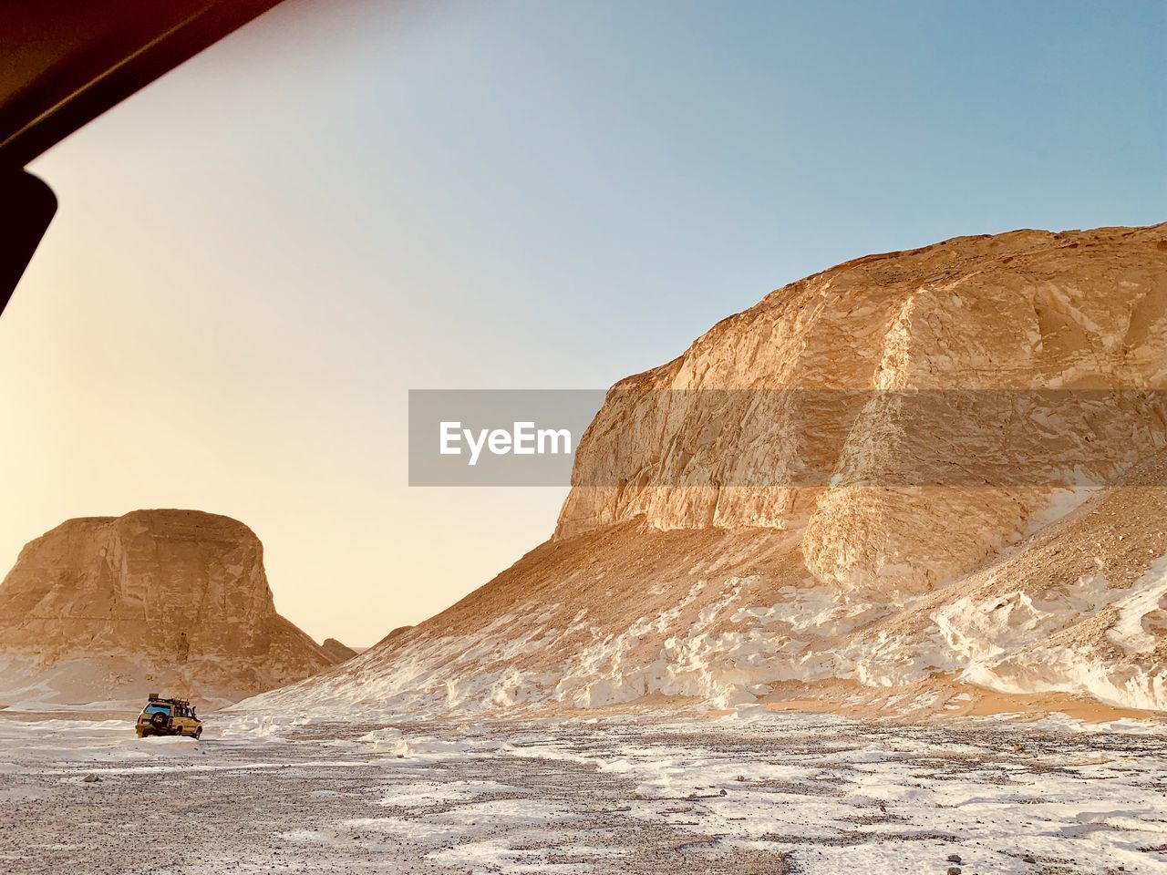 Scenic view of mountain against clear sky 