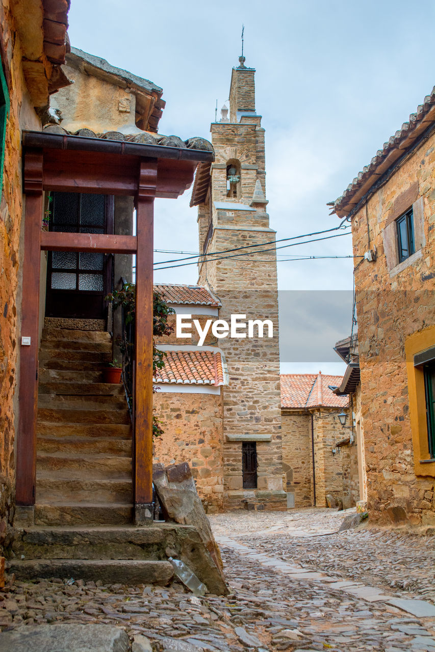 Castrillo de los polvazares, leon, spain view on the streets and traditional stone houses