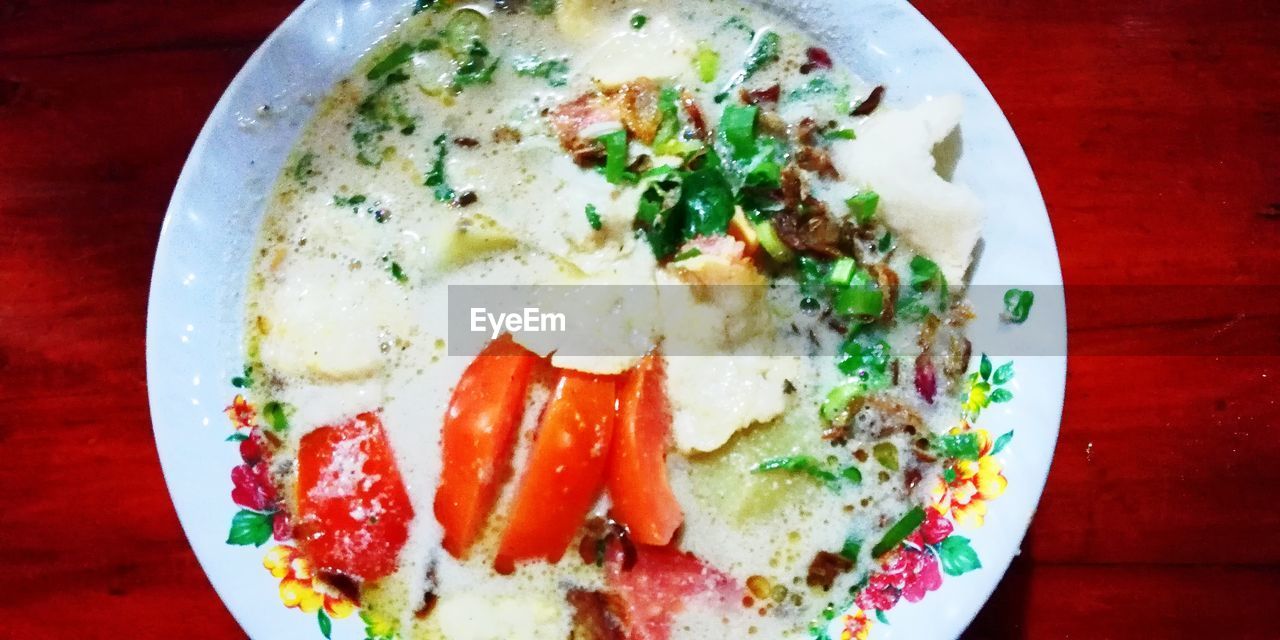 HIGH ANGLE VIEW OF BREAKFAST ON TABLE