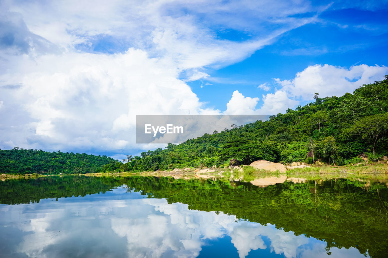 Panoramic view of lake against sky