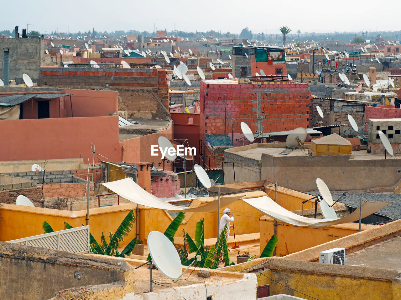 High angle view of buildings