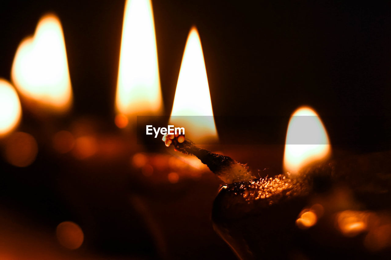 Close-up of traditional festival lamp used for diwali