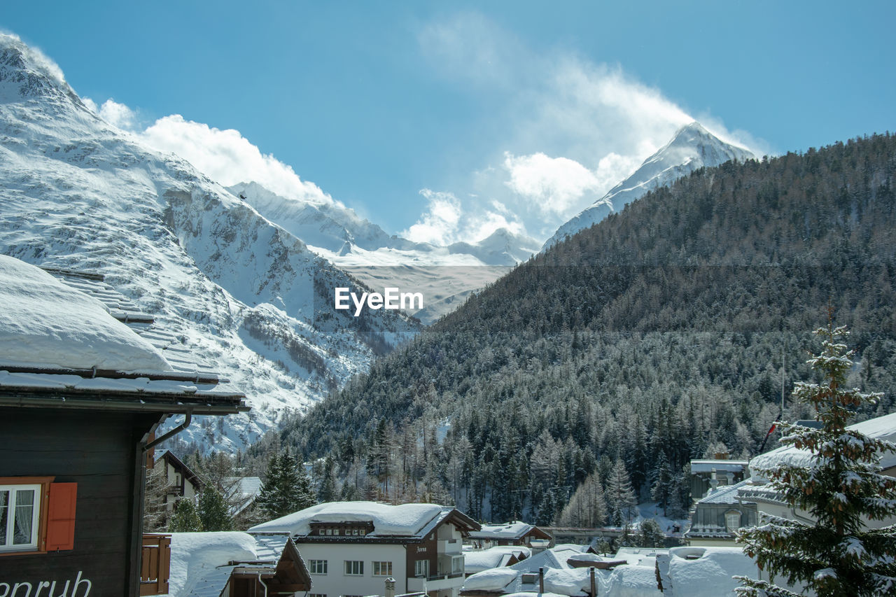 SCENIC VIEW OF SNOWCAPPED MOUNTAINS AGAINST SKY DURING WINTER