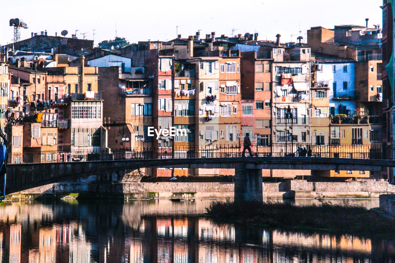 Reflection of buildings on river