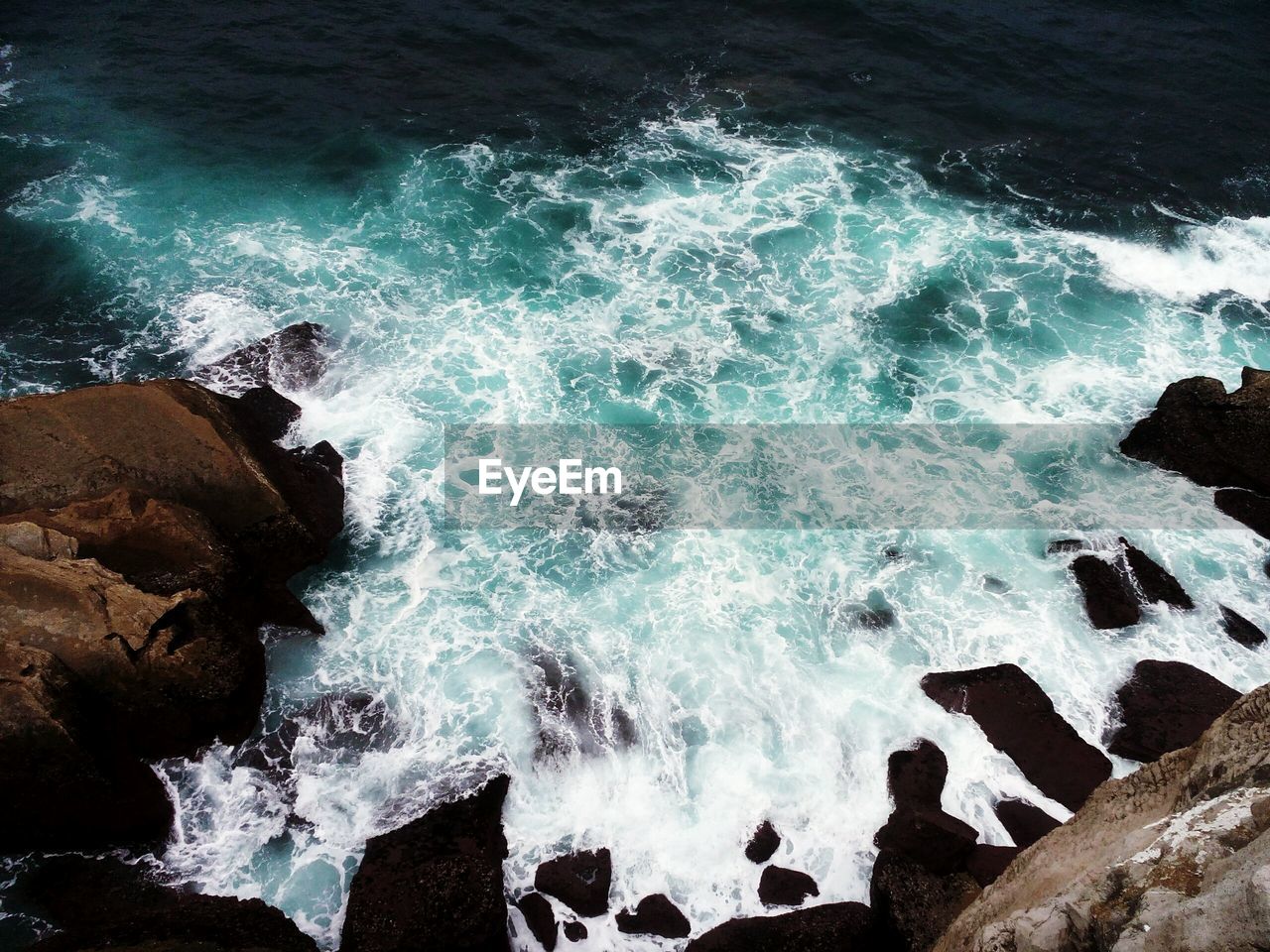 High angle view of sea against sky