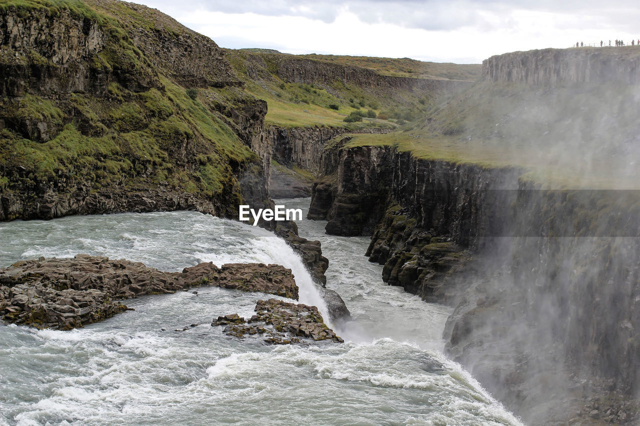 Scenic view of waterfall