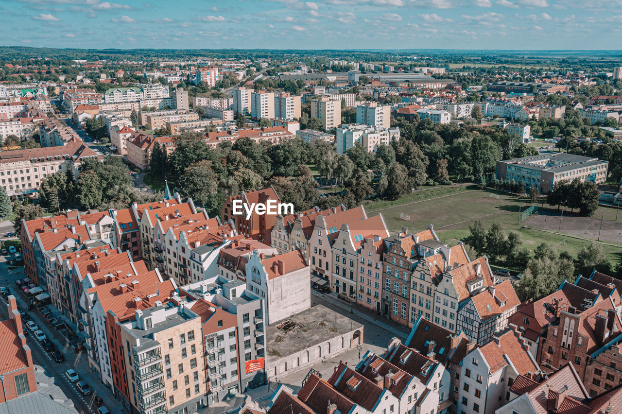 Streetscape of old city elblang 