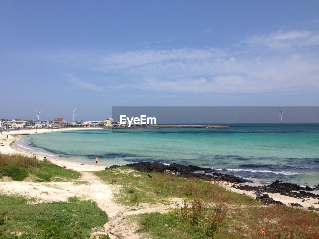 Scenic view of beach against sky