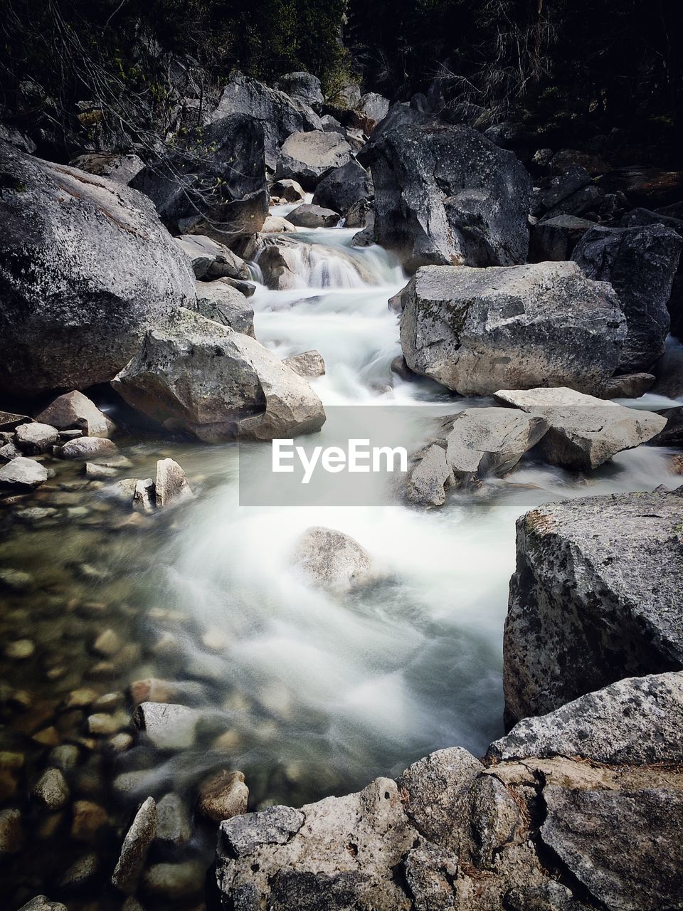 River flowing through rocks