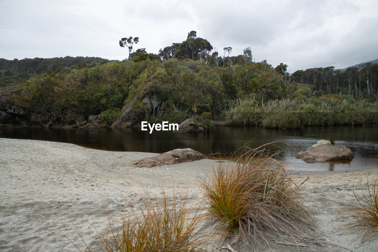 Scenic view of river against sky
