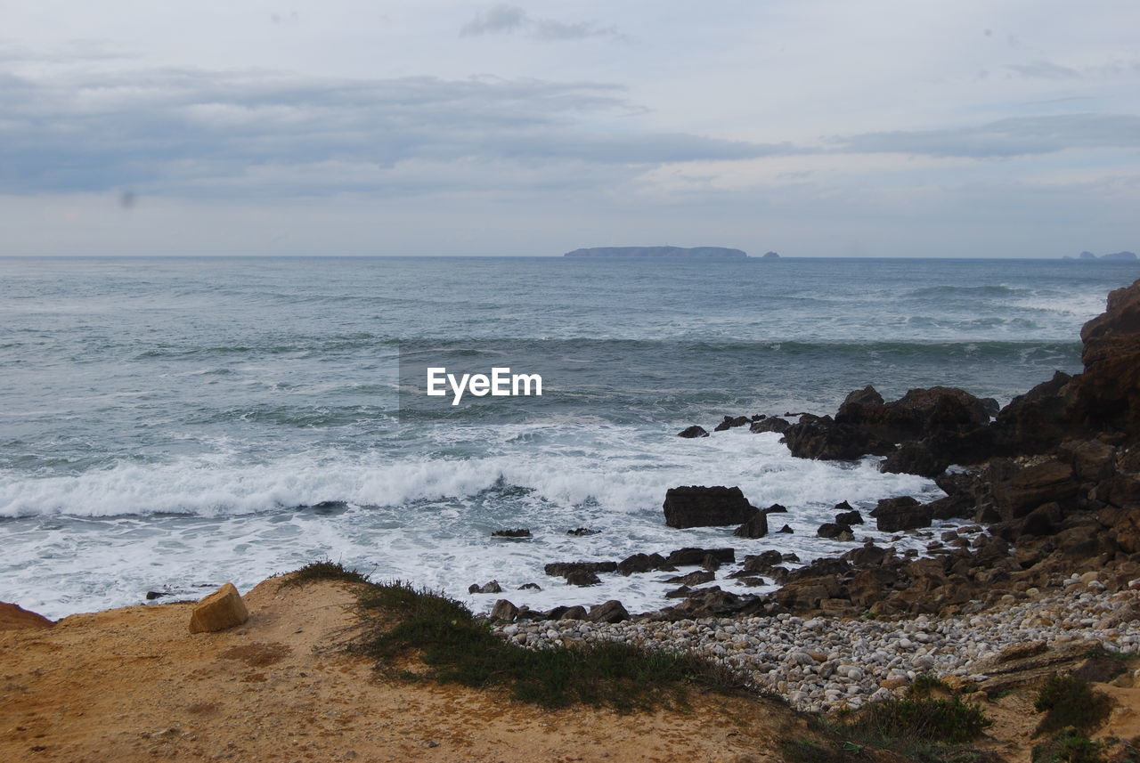 SCENIC VIEW OF SEA WAVES AGAINST SKY