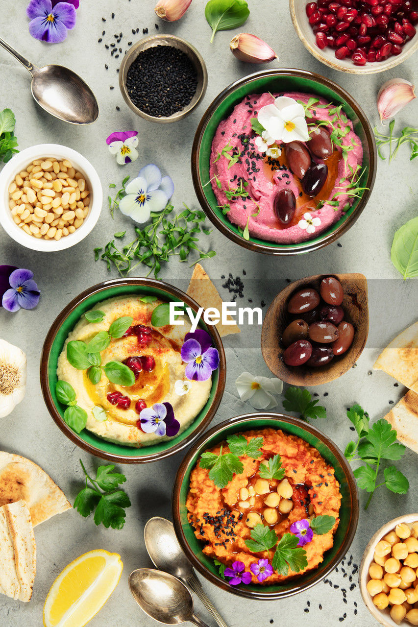 high angle view of food