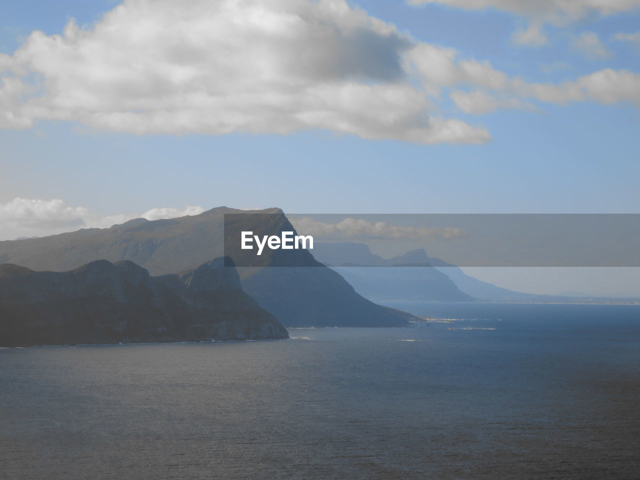 SCENIC VIEW OF SEA AND MOUNTAINS