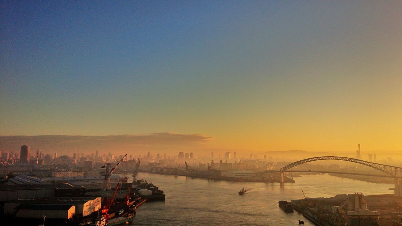 BOATS IN RIVER AGAINST SKY