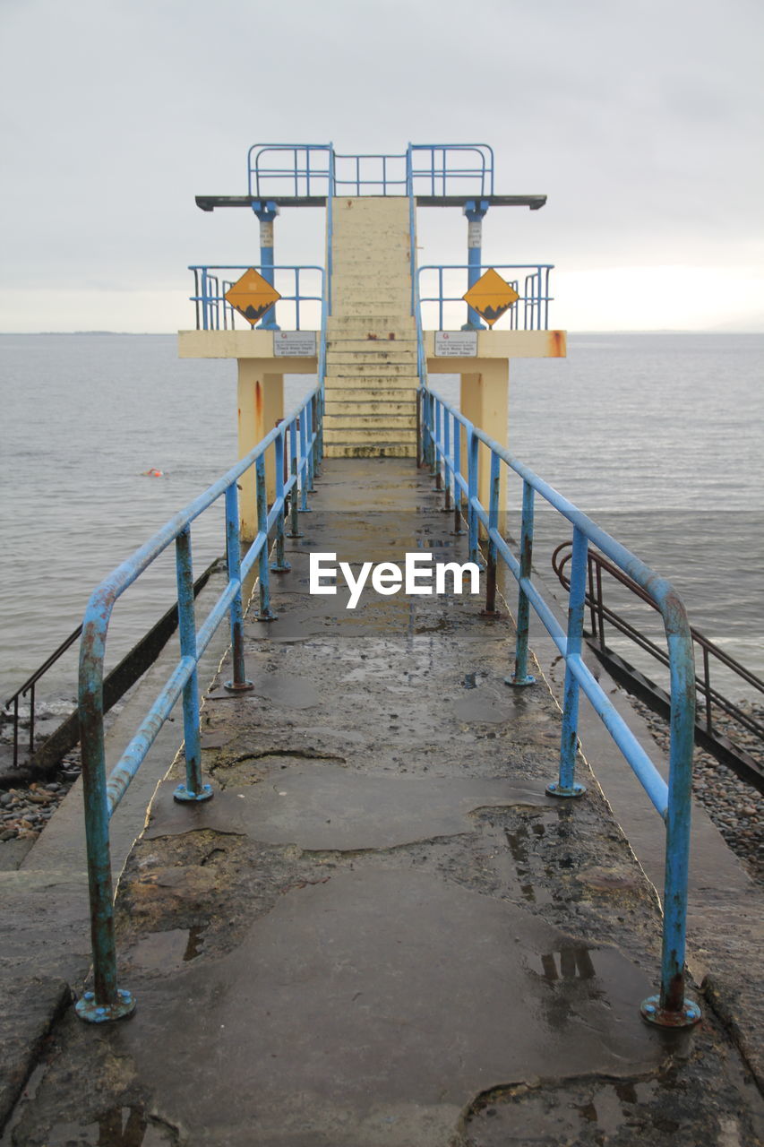 Pier over sea against sky