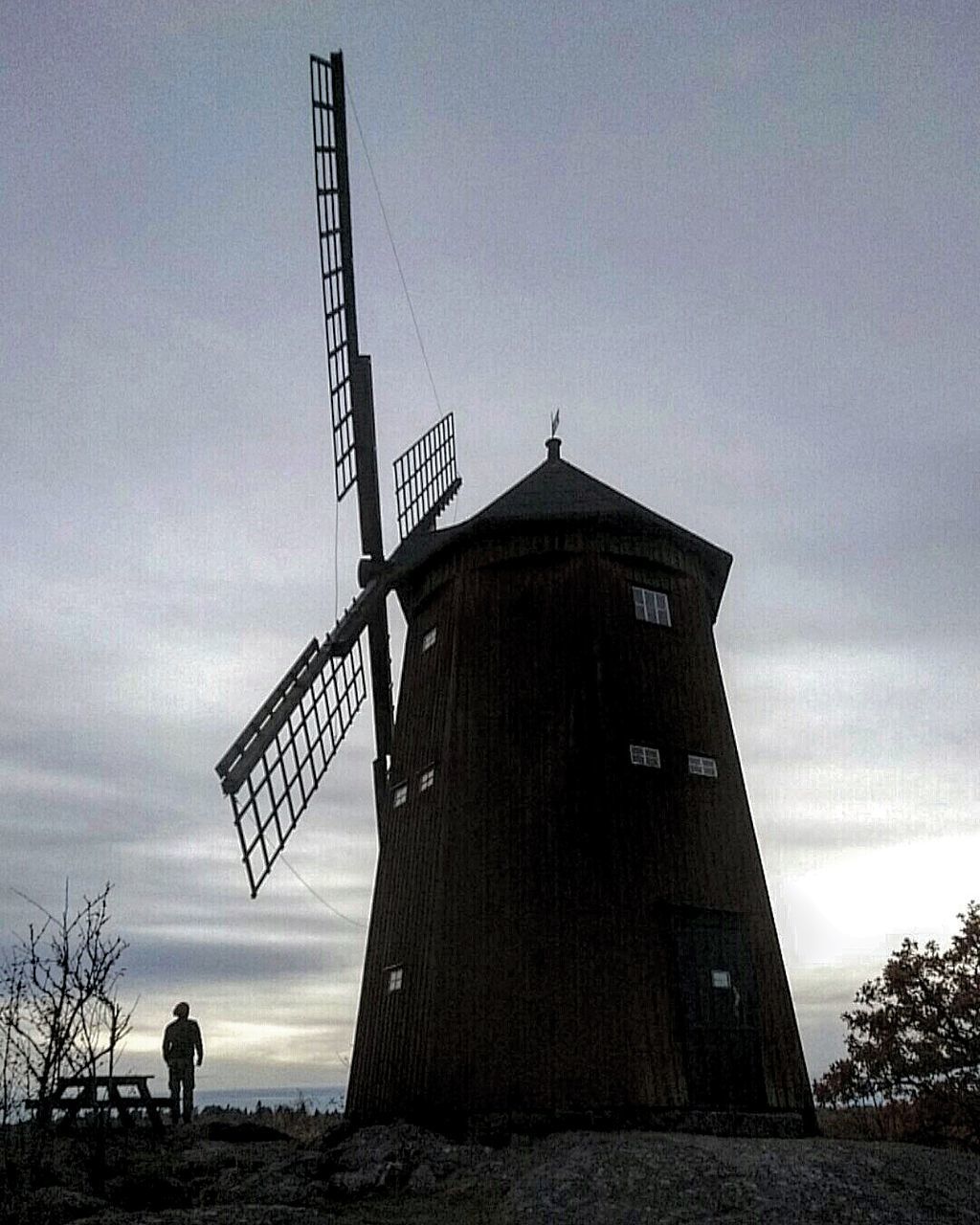 WINDMILL AGAINST SKY AT SUNSET