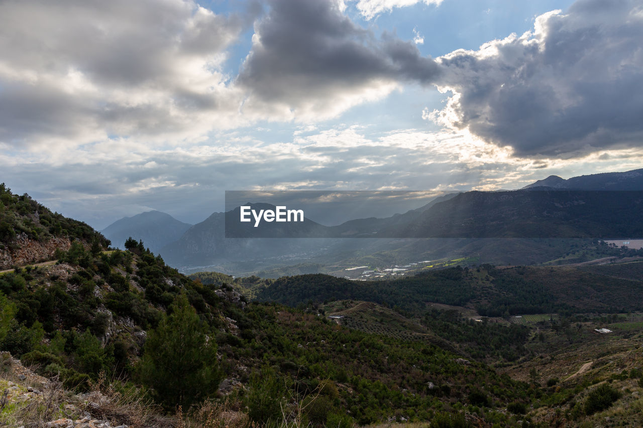 Scenic view of mountains against sky