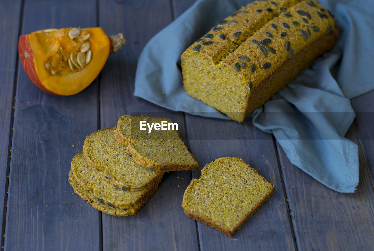 Close-up of bread on table