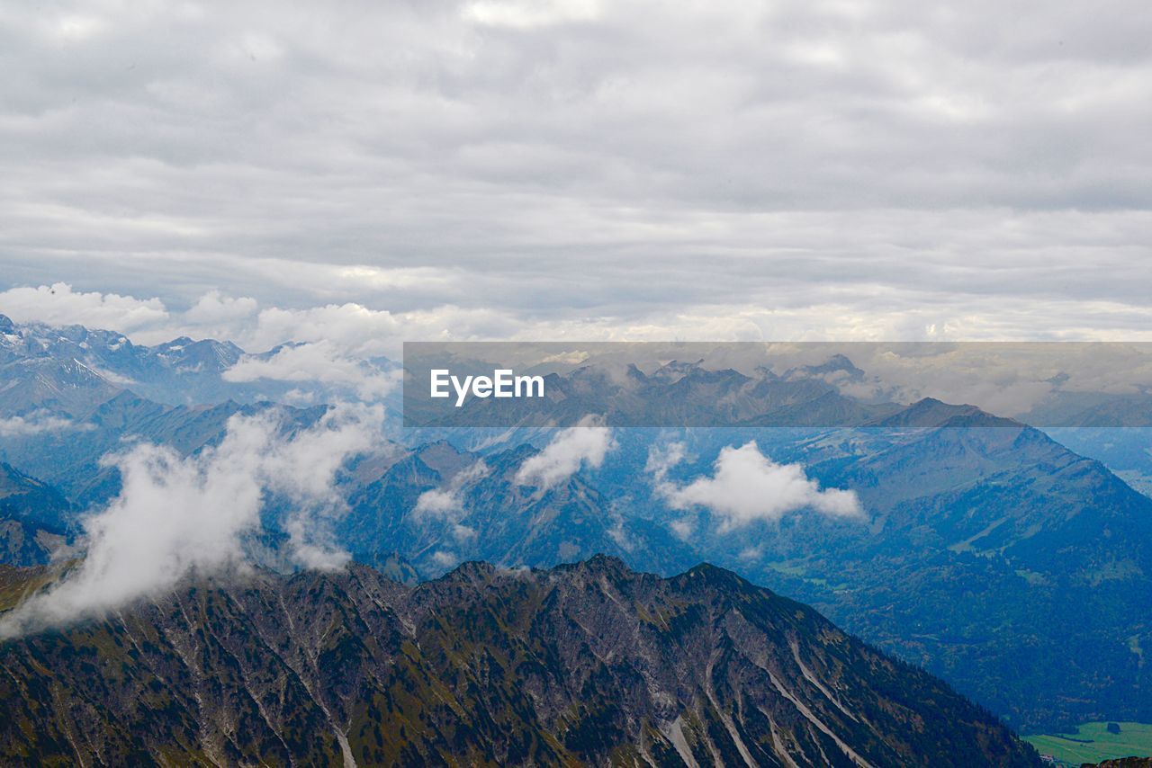 Scenic view of mountains against sky