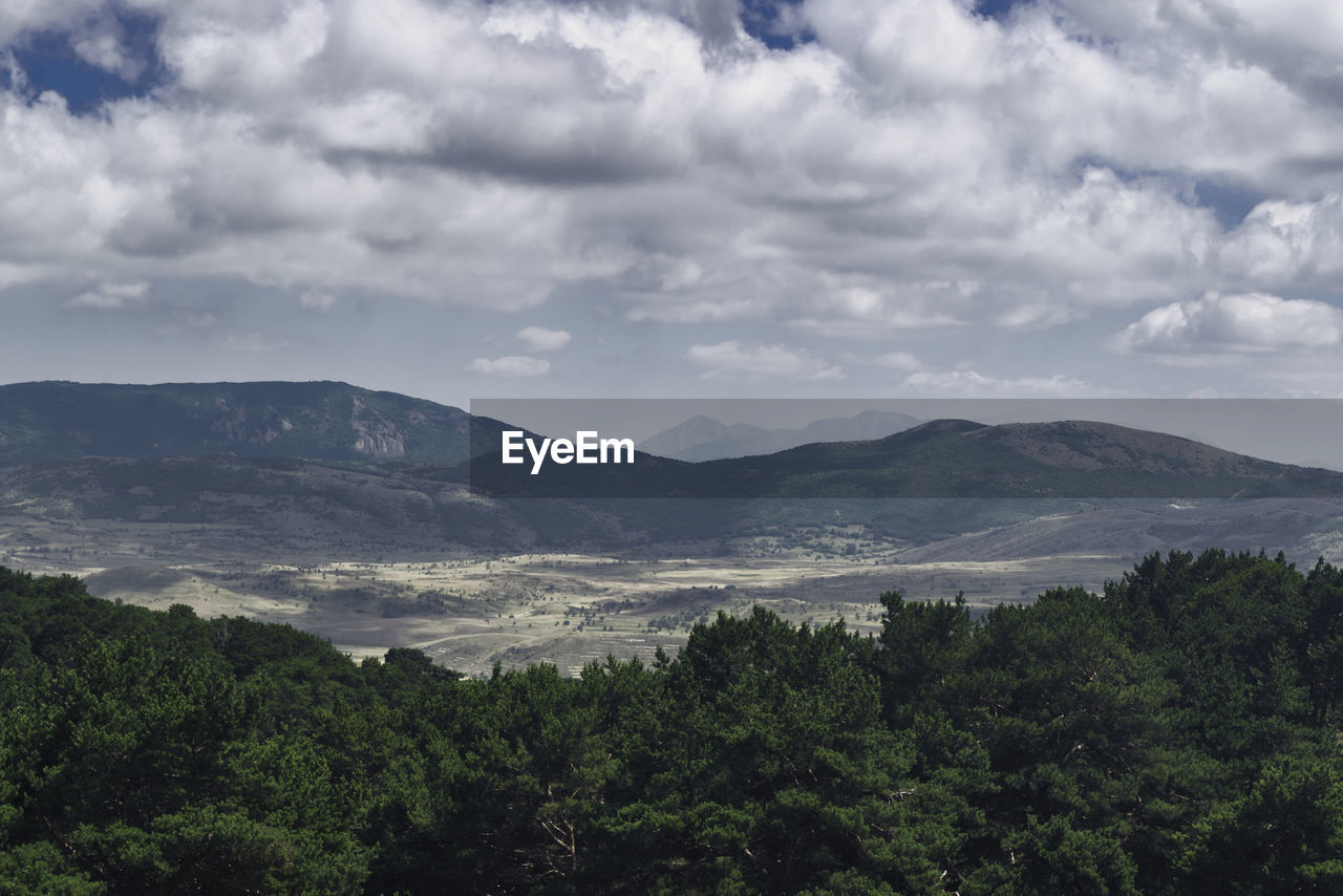 Scenic view of mountains against sky