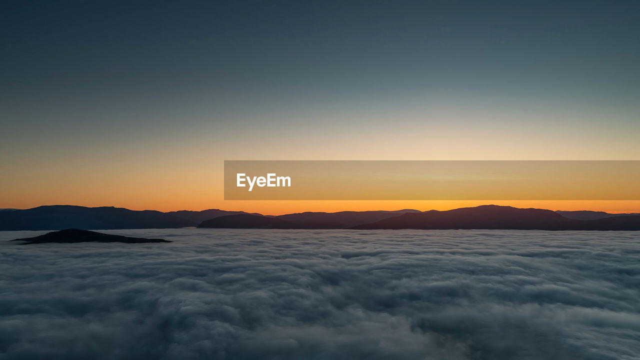 Scenic view of sea against sky during sunset,norway