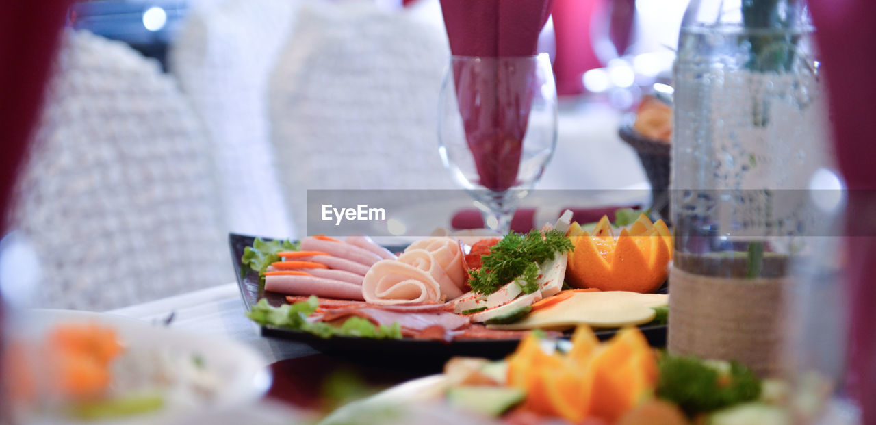 CLOSE-UP OF MEAL SERVED IN PLATE