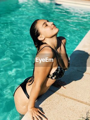 Swimming in bikini top