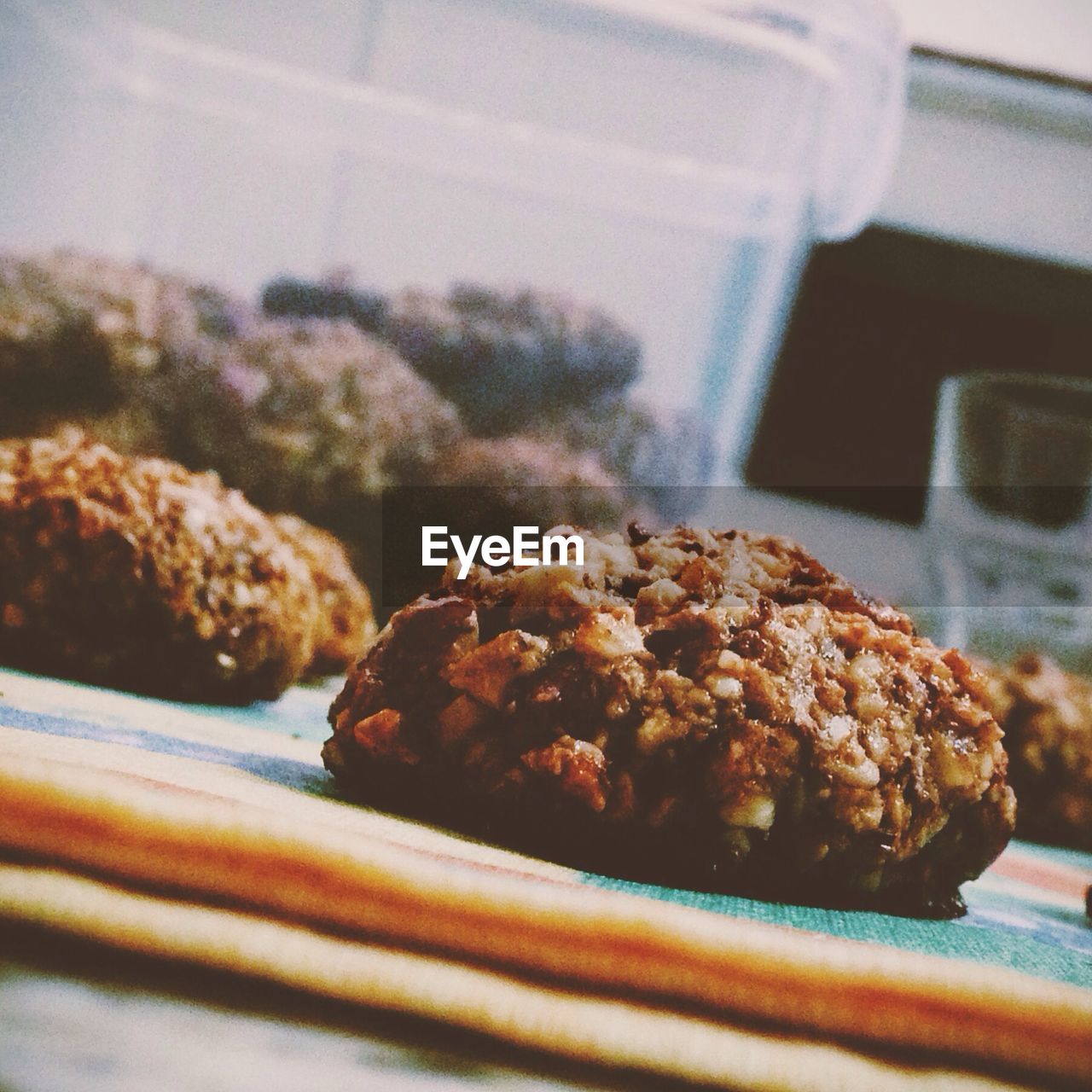 Extreme close up of cookies