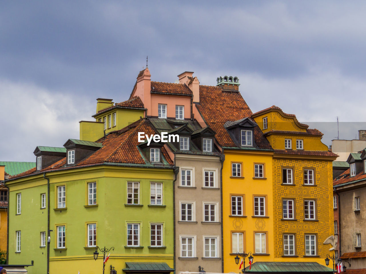 low angle view of buildings against sky