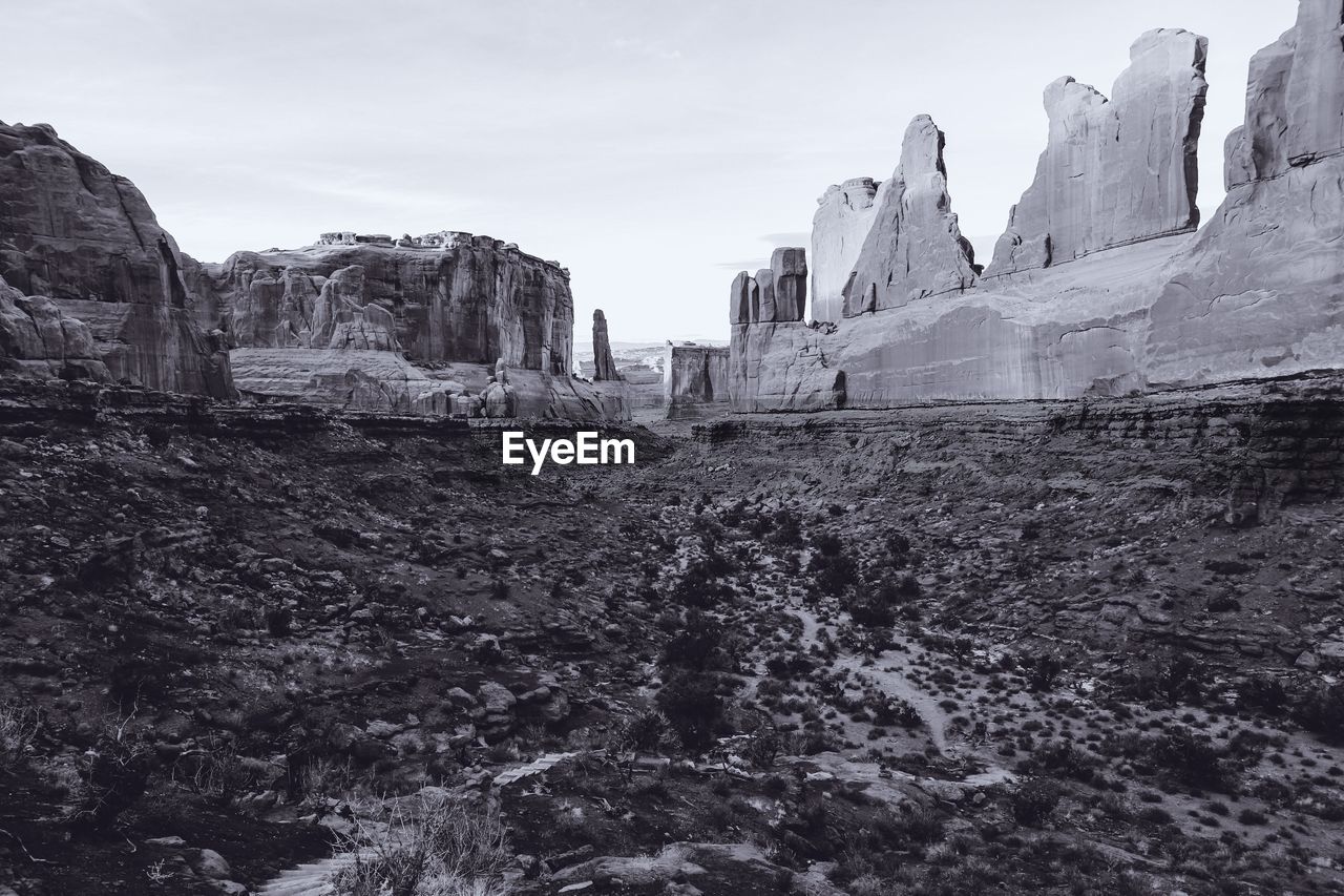 Rock formations on land