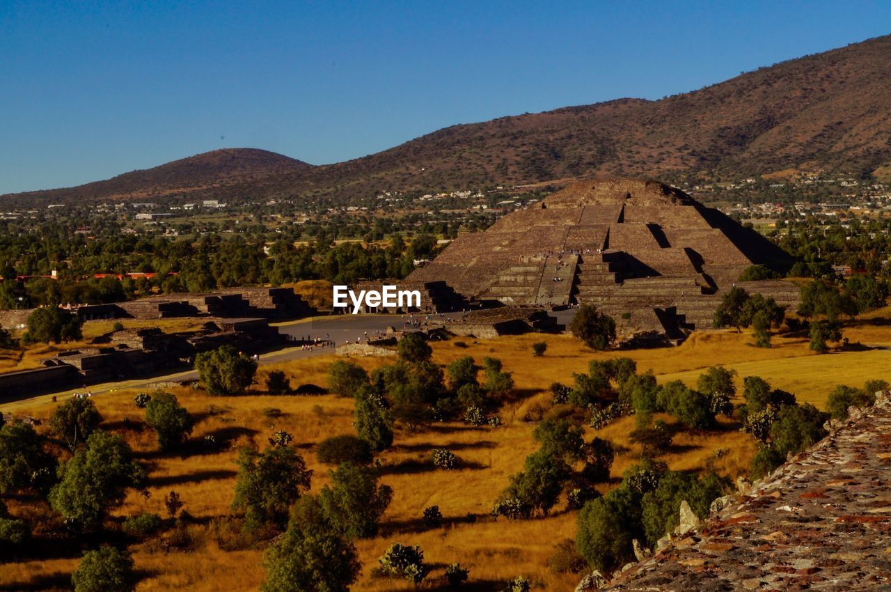 HIGH ANGLE VIEW OF RUINS OF LANDSCAPE