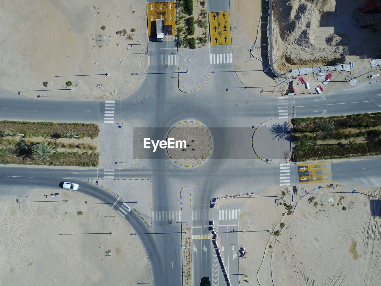 Aerial view of road