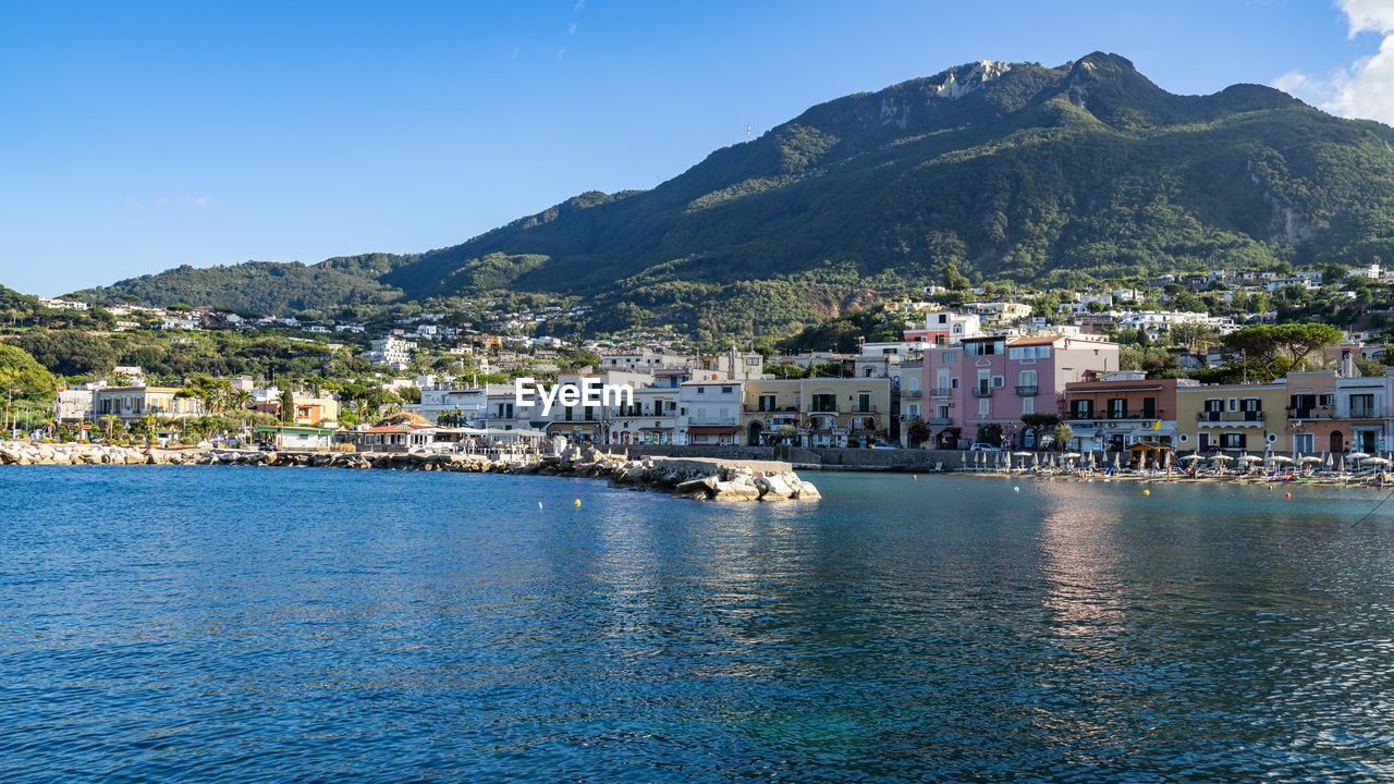 View of lacco ameno, a pretty town and famous tourist destination on ischia, italy