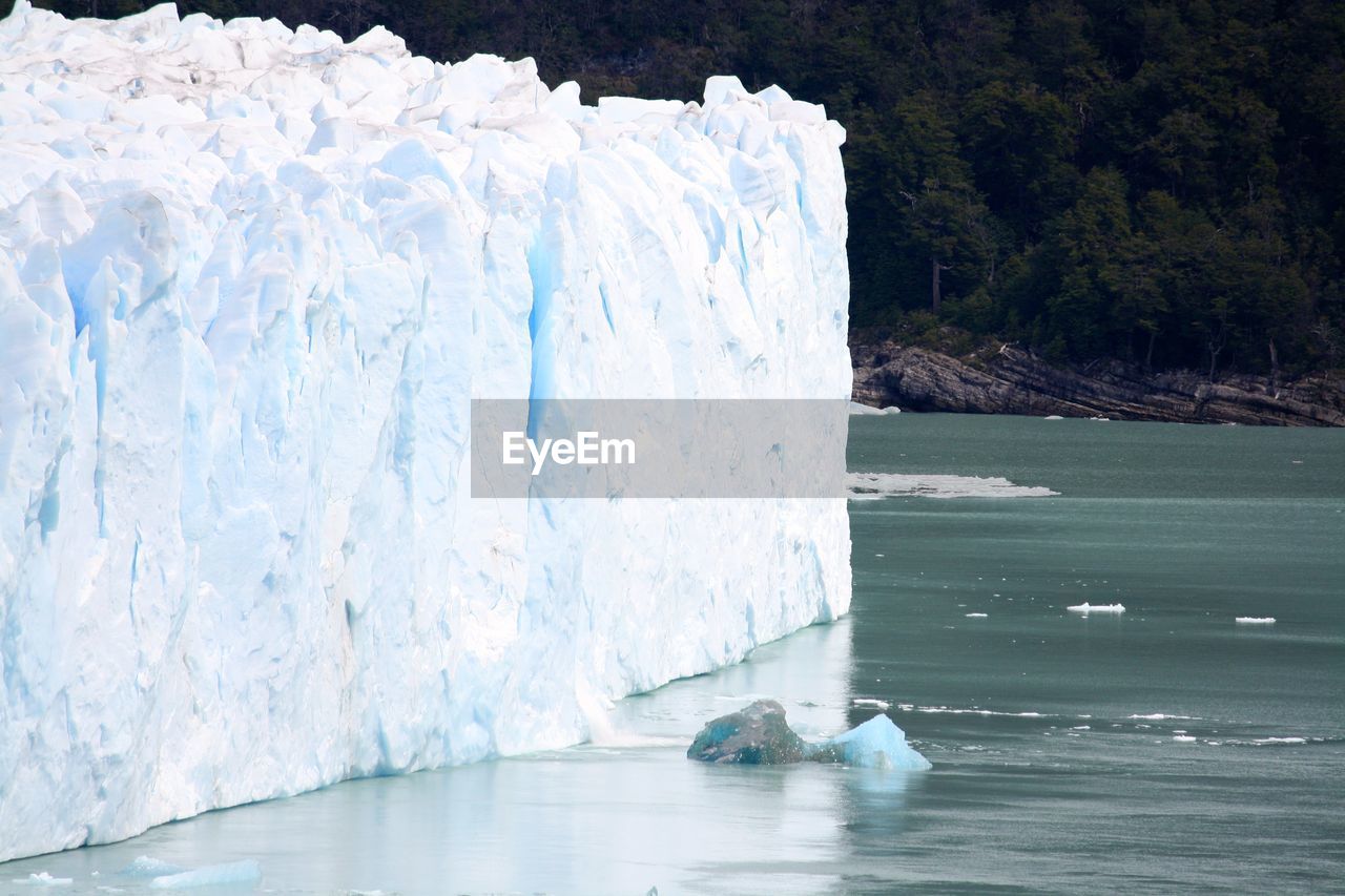 Ice floating on the sea near a glacier