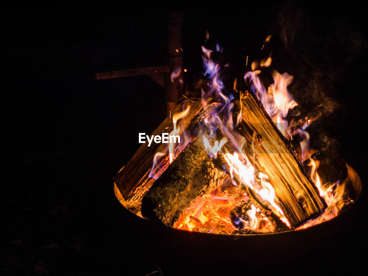 Close-up of fire pit