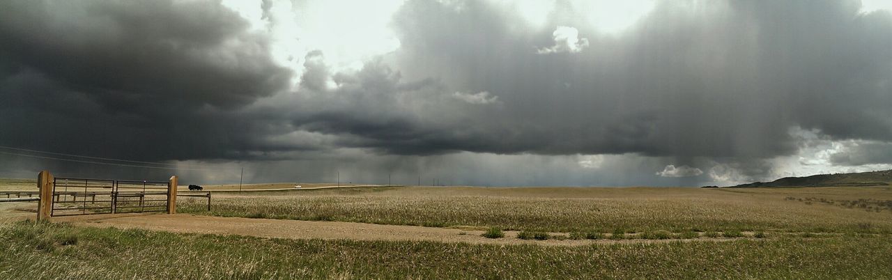 Clouds over field