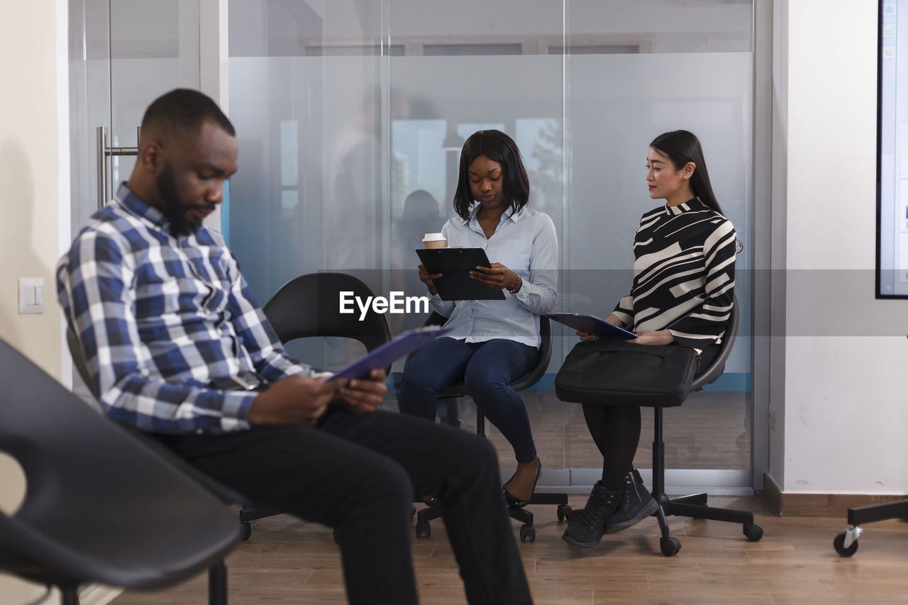 Candidates sitting for interview