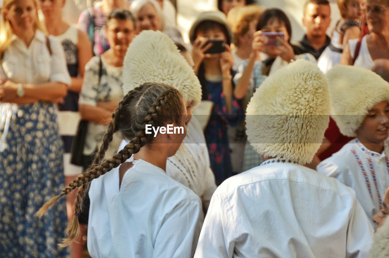 People enjoying during traditional festival